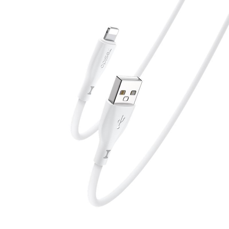Yesido Silikonowy Kabel CA119 12W USB-Lightning 1m 2.4A, WHITE / BIAŁY