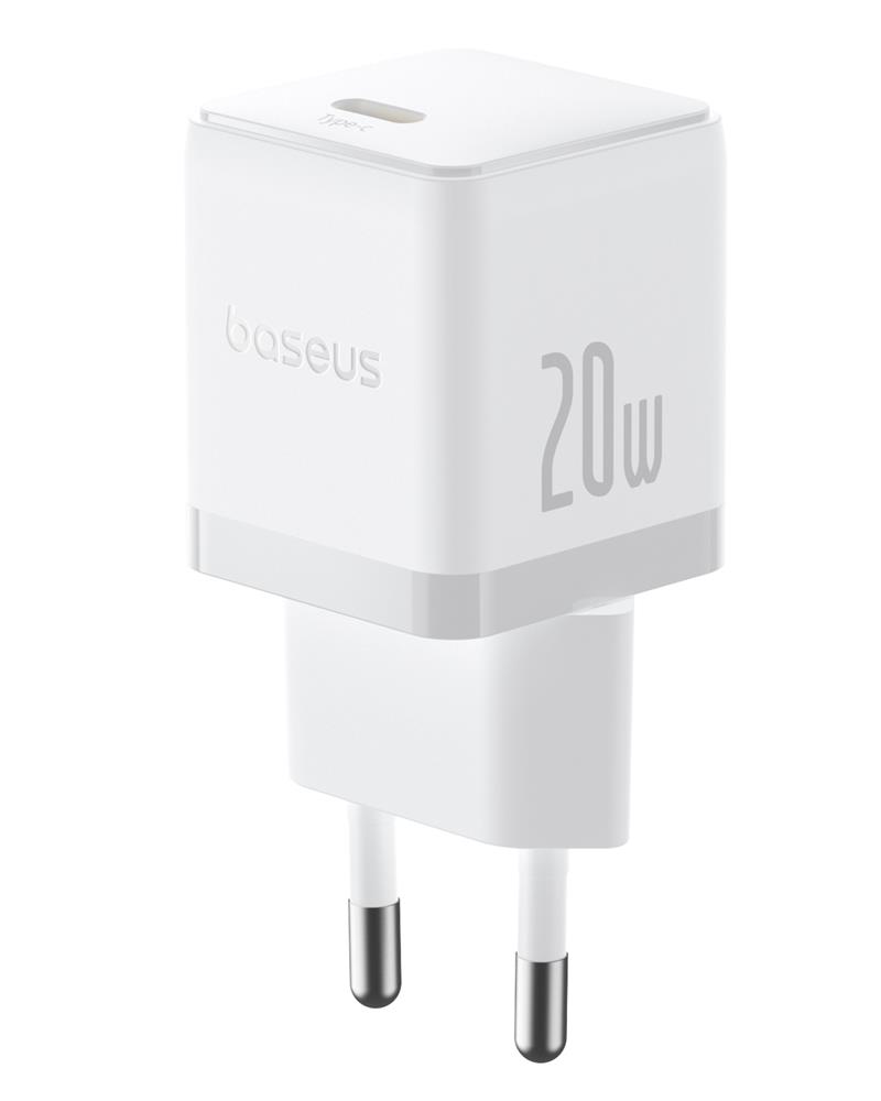 Baseus Palm Szybka Ładowarka Sieciowa 20W 1×USB-C z kablem biały