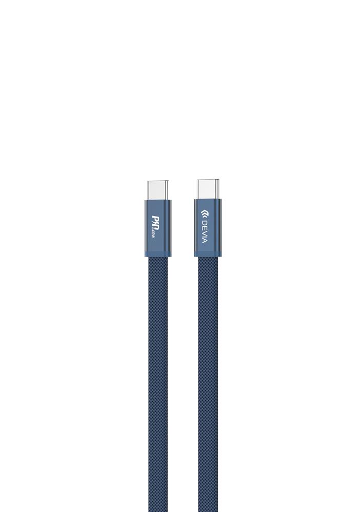 Devia Kabel Ultra3 USB-C PD 240 W, płaski, 1,5 m, niebieski