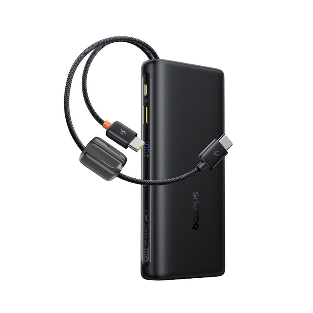 Baseus Powerbank 145W 25000mAh kable C wyświetlacz czarny