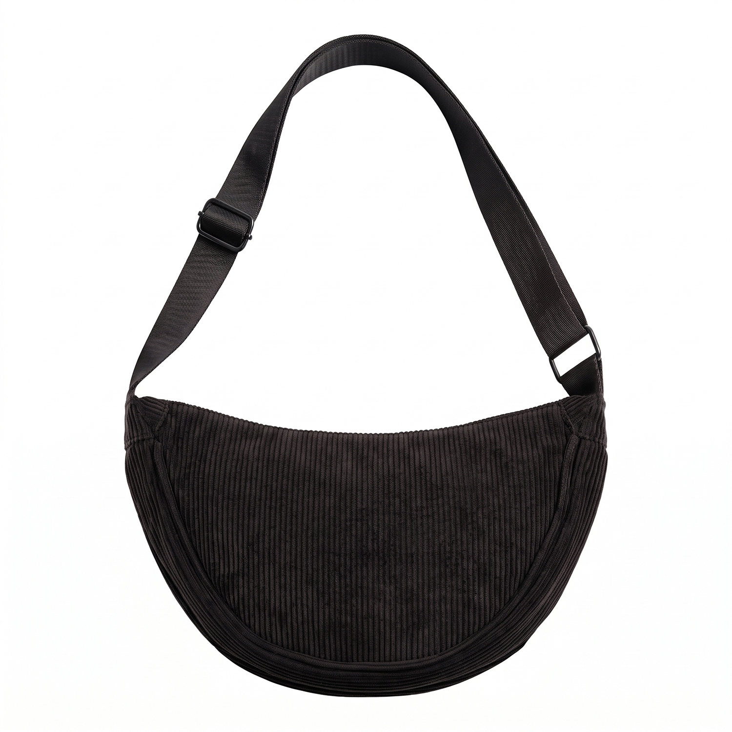 Uniwersalna torebka sztruksowa Moon bag czarna