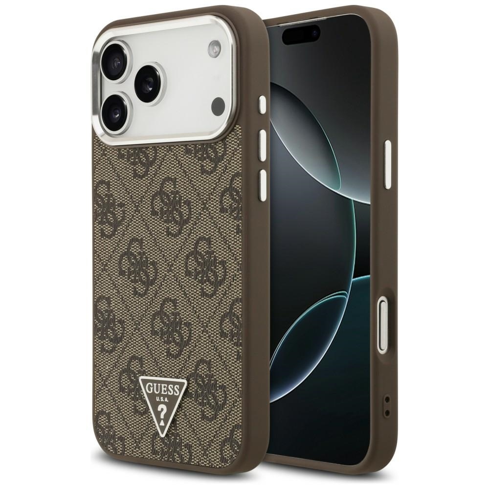 Etui Guess 4G Triangle Logo MagSafe do iPhone 18 Pro Max / 17 Pro srebrny