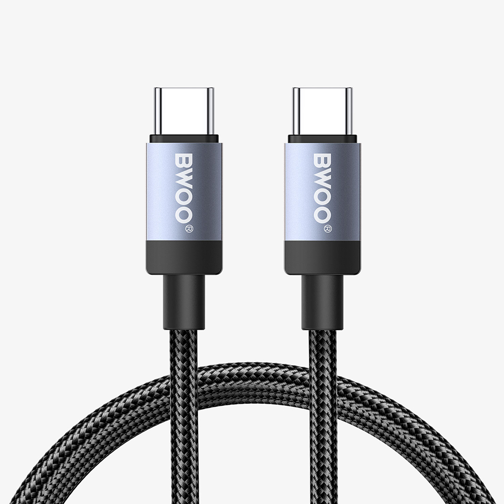 BWOO kabel pleciony BO-X401CC USB-C - USB-C 1m PD 65W czarny