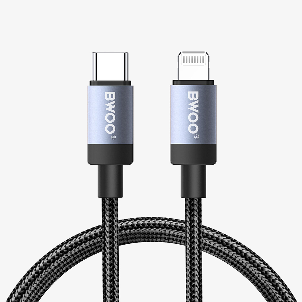 BWOO kabel pleciony BO-X401CL USB-C - Lightning 1m PD 30W czarny