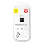 Baseus OTG-adapter microUSB – USB-C svart