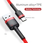 Baseus sladd Cafule USB – USB-C 0,5 m 3A röd
