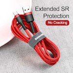 Baseus sladd Cafule USB – USB-C 0,5 m 3A röd