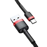 Baseus sladd Cafule USB – USB-C 0,5 m 3A röd-svart