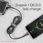 Baseus sladd Cafule USB – USB-C 0,5 m 3A röd-svart