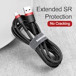 Baseus sladd Cafule USB – USB-C 0,5 m 3A röd-svart