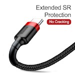 Baseus sladd Cafule USB – USB-C 0,5 m 3A röd-svart
