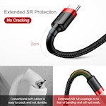 Baseus sladd Cafule USB – USB-C 0,5 m 3A röd-svart
