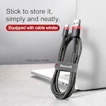 Baseus sladd Cafule USB – USB-C 0,5 m 3A röd-svart