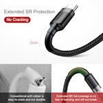 Baseus kabel Cafule USB – USB-C 0,5 m 3A grå-svart