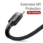 Baseus kabel Cafule USB – USB-C 0,5 m 3A grå-svart