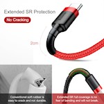 Baseus sladd Cafule USB – USB-C 1,0 m 3A röd