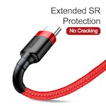 Baseus sladd Cafule USB – USB-C 1,0 m 3A röd