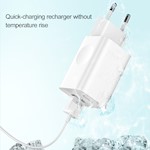 Baseus väggladdare QC 3.0 1x USB 3A vit