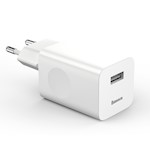 Baseus väggladdare QC 3.0 1x USB 3A vit