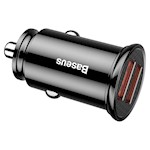 Baseus Dual QC 3.0 USB 2x 30W PD biladapter 2x USB-port 4,8A 60W svart