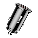 Baseus Dual QC 3.0 USB 2x 30W PD biladapter 2x USB-port 4,8A 60W svart