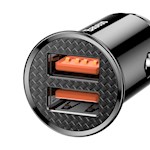 Baseus Dual QC 3.0 USB 2x 30W PD biladapter 2x USB-port 4,8A 60W svart