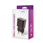 Setty laddare 1x USB 1A svart