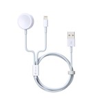 Devia kabel 2in1 Smart EA199 USB – Lightning vit med induktiv magnetladdare för Apple Watch