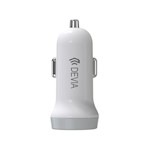 Devia bil laddare Smart 2x USB 3,1A vit + Lightning-kabel