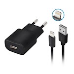 Forever TC-01 laddare 1x USB 2A svart + Lightning-kabel