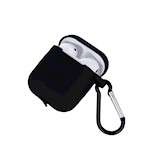 Fodral för Airpods / Airpods 2 svart med krok