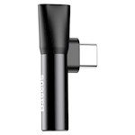 Baseus adapter L41 USB-C till USB-C – 3,5 mm hörlursuttag svart