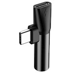 Baseus adapter L41 USB-C till USB-C – 3,5 mm hörlursuttag svart