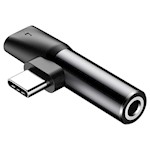 Baseus adapter L41 USB-C till USB-C – 3,5 mm hörlursuttag svart