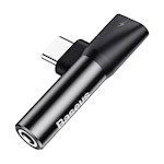 Baseus adapter L41 USB-C till USB-C – 3,5 mm hörlursuttag svart