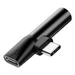 Baseus adapter L41 USB-C till USB-C – 3,5 mm hörlursuttag svart