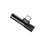 Baseus adapter L41 USB-C till USB-C – 3,5 mm hörlursuttag svart