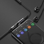 Baseus adapter L41 USB-C till USB-C – 3,5 mm hörlursuttag svart