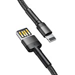 Baseus sladd Cafule USB – Lightning 1,0 m 2,4A grå-svart dubbelsidig USB