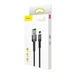 Baseus sladd Cafule USB – Lightning 1,0 m 2,4A grå-svart dubbelsidig USB