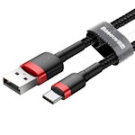 Baseus-kabel Cafule USB – USB-C 3,0 m 2A röd-svart