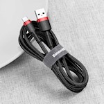 Baseus-kabel Cafule USB – USB-C 3,0 m 2A röd-svart
