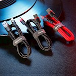Baseus-kabel Cafule USB – USB-C 3,0 m 2A röd-svart