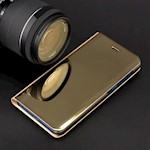 Smart Clear View-fodral för Samsung Galaxy S22 i guld