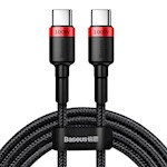 Baseus sladd Cafule PD USB-C – USB-C 2,0 m 5A röd-svart 100W