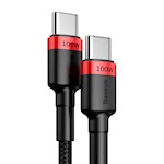 Baseus sladd Cafule PD USB-C – USB-C 2,0 m 5A röd-svart 100W