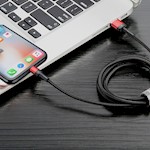 Baseus sladd Cafule PD USB-C – USB-C 2,0 m 5A röd-svart 100W
