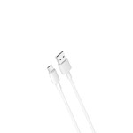 XO-kabel NB156 USB – microUSB 1,0 m 2,4A vit