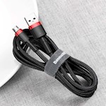 Baseus-kabel Cafule USB – microUSB 2,0 m 1,5A svart-röd