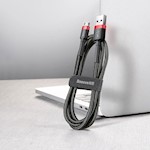 Baseus-kabel Cafule USB – microUSB 2,0 m 1,5A svart-röd